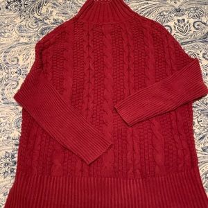 Mock neck high low tunic/sweater